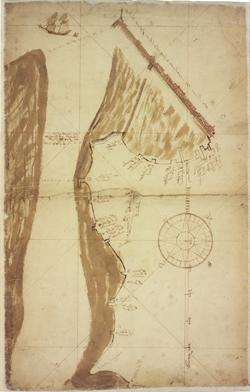 Manuscript map of Long Wharf (Boston, Mass.), 1714 Pen and ink