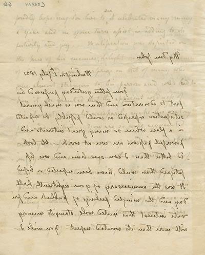 路易莎·凯瑟琳·亚当斯致约翰·亚当斯的信，1821年7月5日手稿